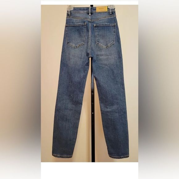STRADIVARIUS MOM SLIM WOMEN'S BLUE JEANS DENIM SIZE 2 #815 - Picture 2 of 7